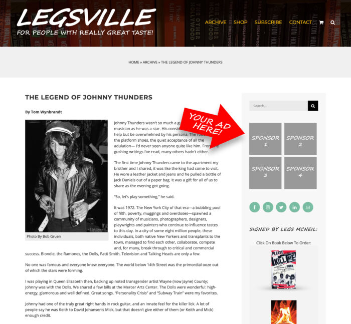 ADVERTISE WITH LEGSVILLE!